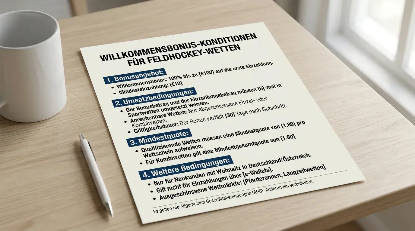 Ein weiterer etablierter Anbieter Sportwetten Willkommensbonus Konditionen und Umsatzbedingungen für Feldhockey-Wetter 2026