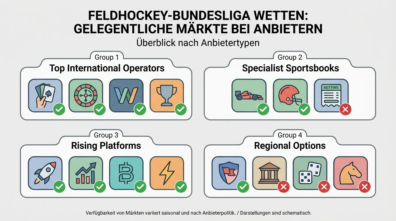 Wettanbieter Feldhockey Bundesliga — GGL-lizenzierte Buchmacher mit gelegentlichen Bundesliga-Märkten