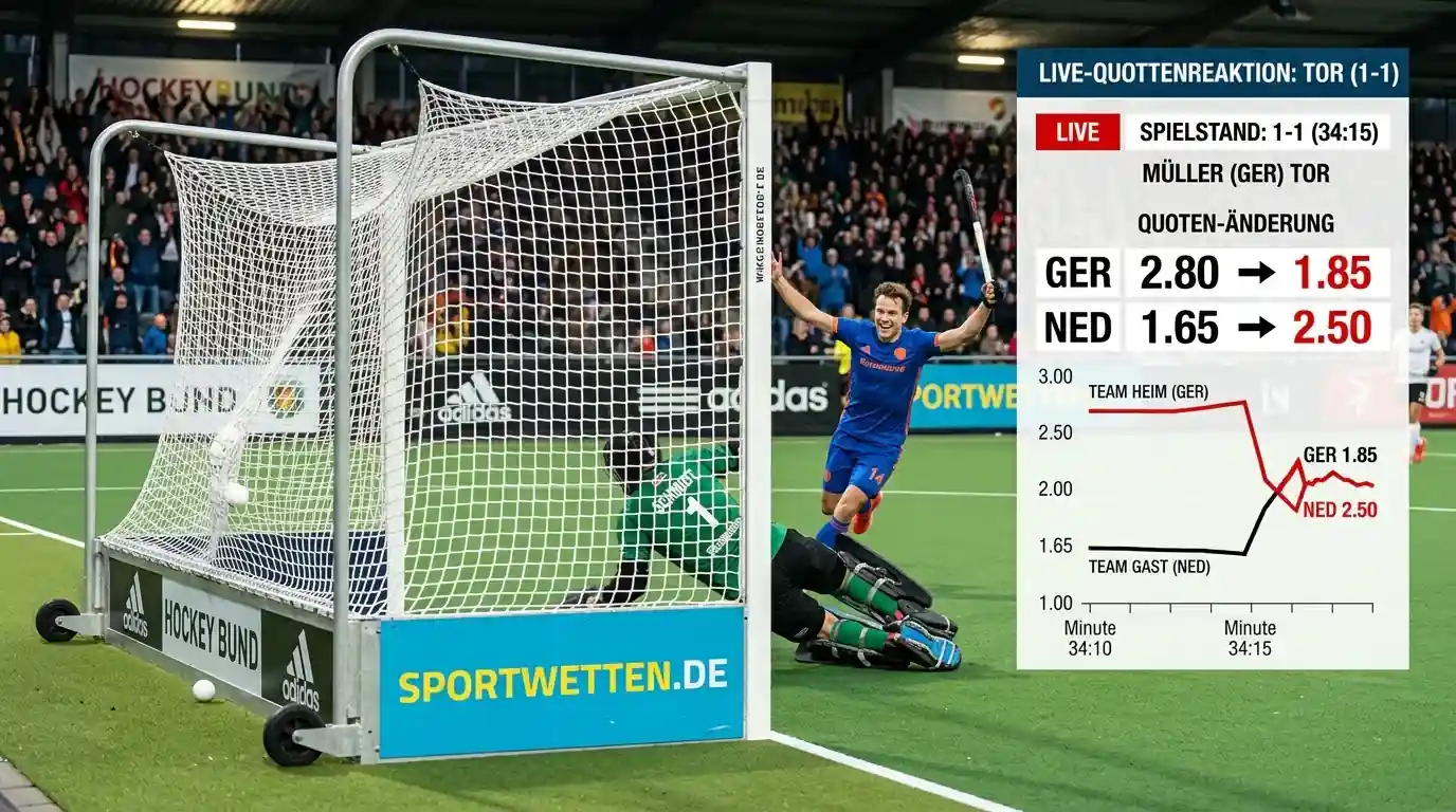 Feldhockey Live-Quoten Reaktion nach Tor und Zeitstrafe — Marktbewegung in Echtzeit erklärt