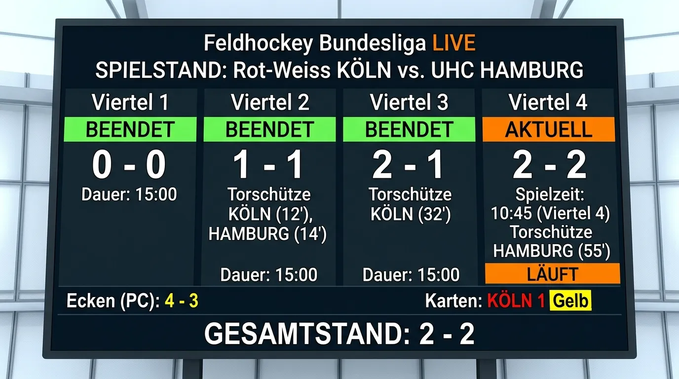 Feldhockey Vier-Viertel-Struktur als Live-Wetten-Chance — Momentum und Quotenbewegung in Pausenphasen