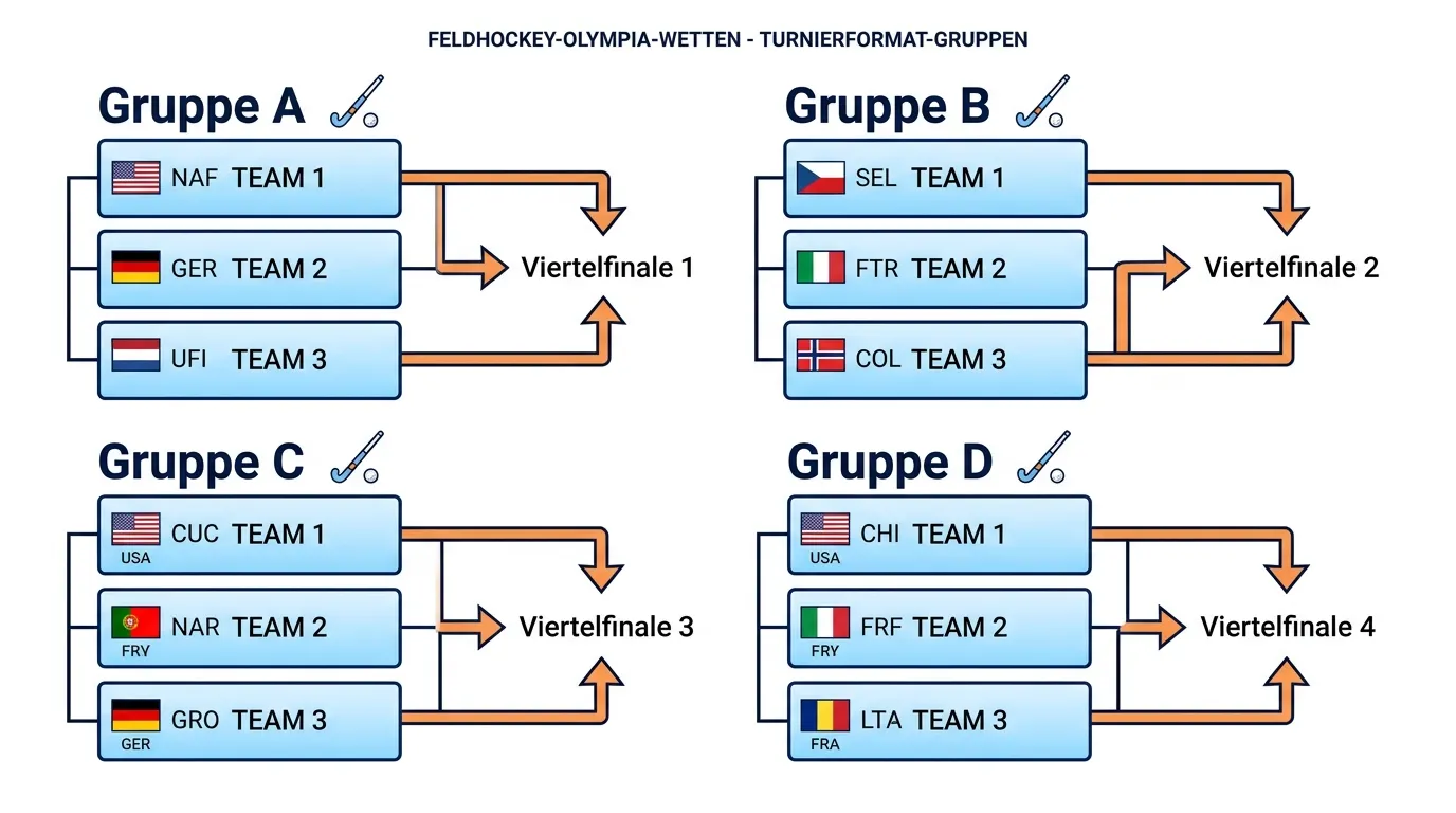 Olympisches Feldhockey-Turnier Format Gruppenphase Struktur für Sportwetter erklärt
