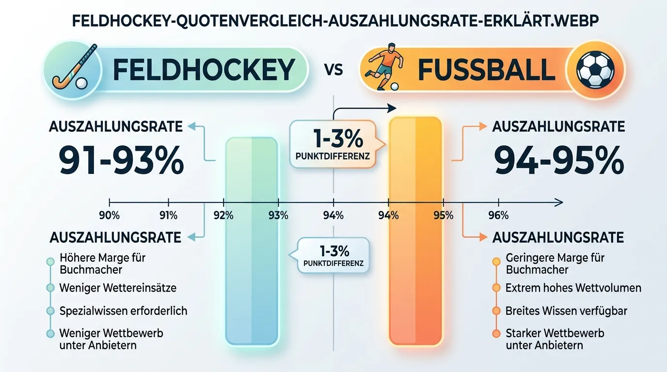 Erklärung der Auszahlungsquote beim Feldhockey mit Vergleich zu Fußball-Märkten