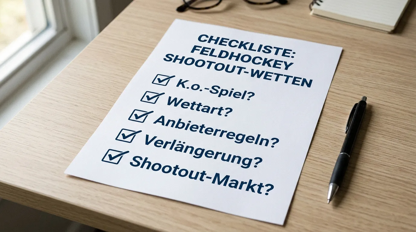 Checkliste für Feldhockey Shootout Wetten — wichtige Punkte vor der Wettplatzierung
