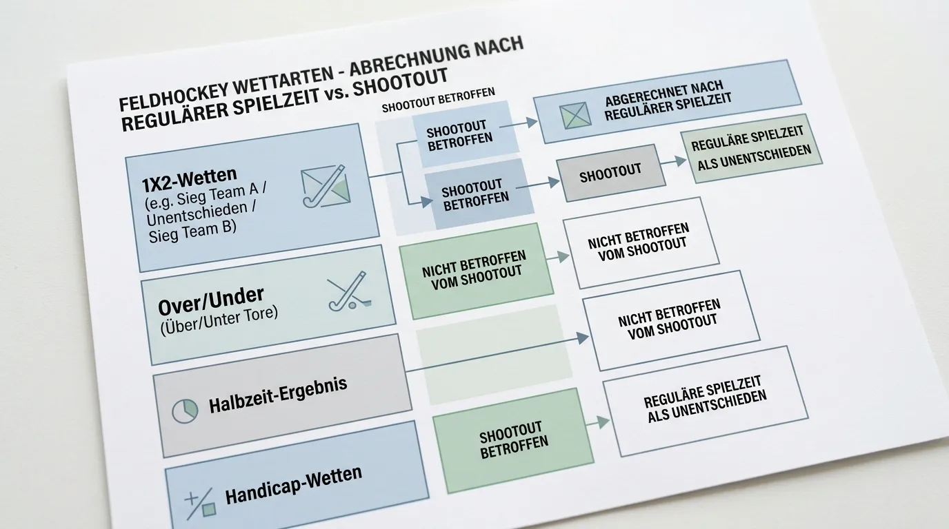 Übersicht Feldhockey Wettarten und deren Abrechnung in Bezug auf den Shootout