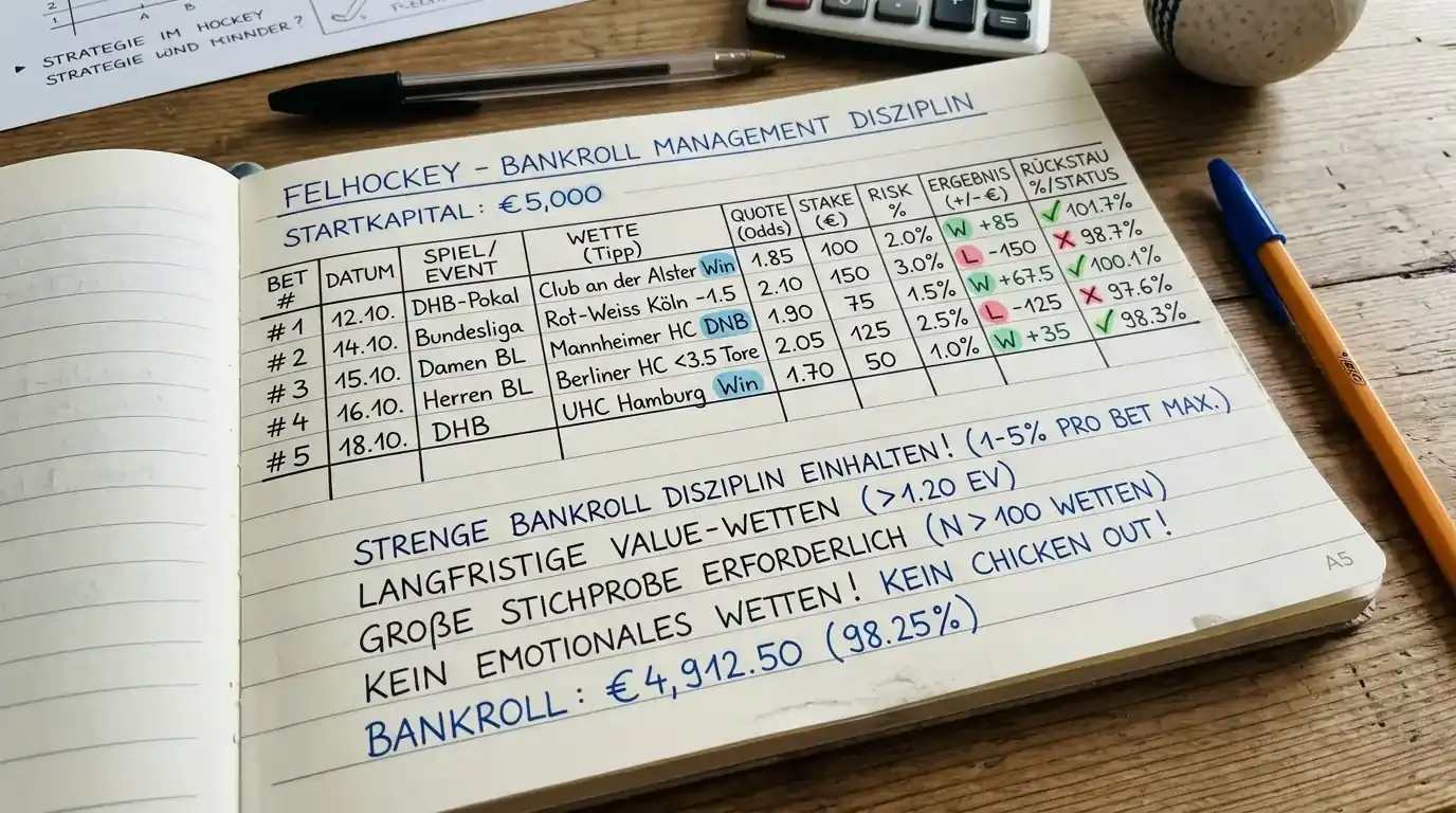 Feldhockey Value Betting Bankroll Disziplin — Bedeutung von Einsatzmanagement für nachhaltigen Wetterfolg