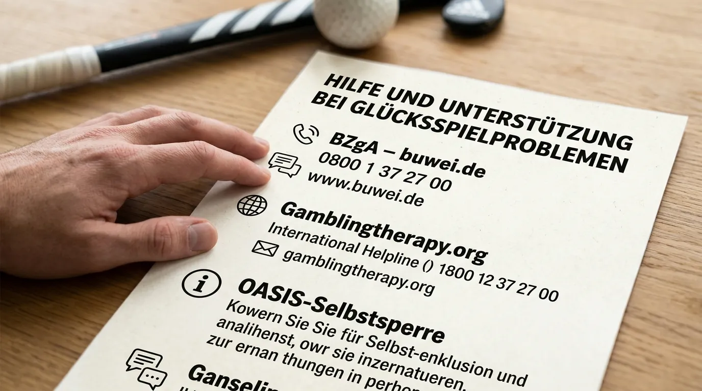 Hilfsangebote für problematisches Spielverhalten — BZgA, Gamblingtherapy und OASIS Selbstausschluss für Sportwetter
