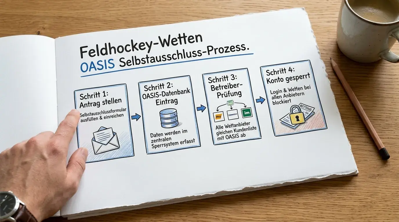 OASIS Selbstausschluss-Prozess für Sportwetten — Schritte zur Selbstsperre und Wirkungsbereich für Feldhockey-Wetter