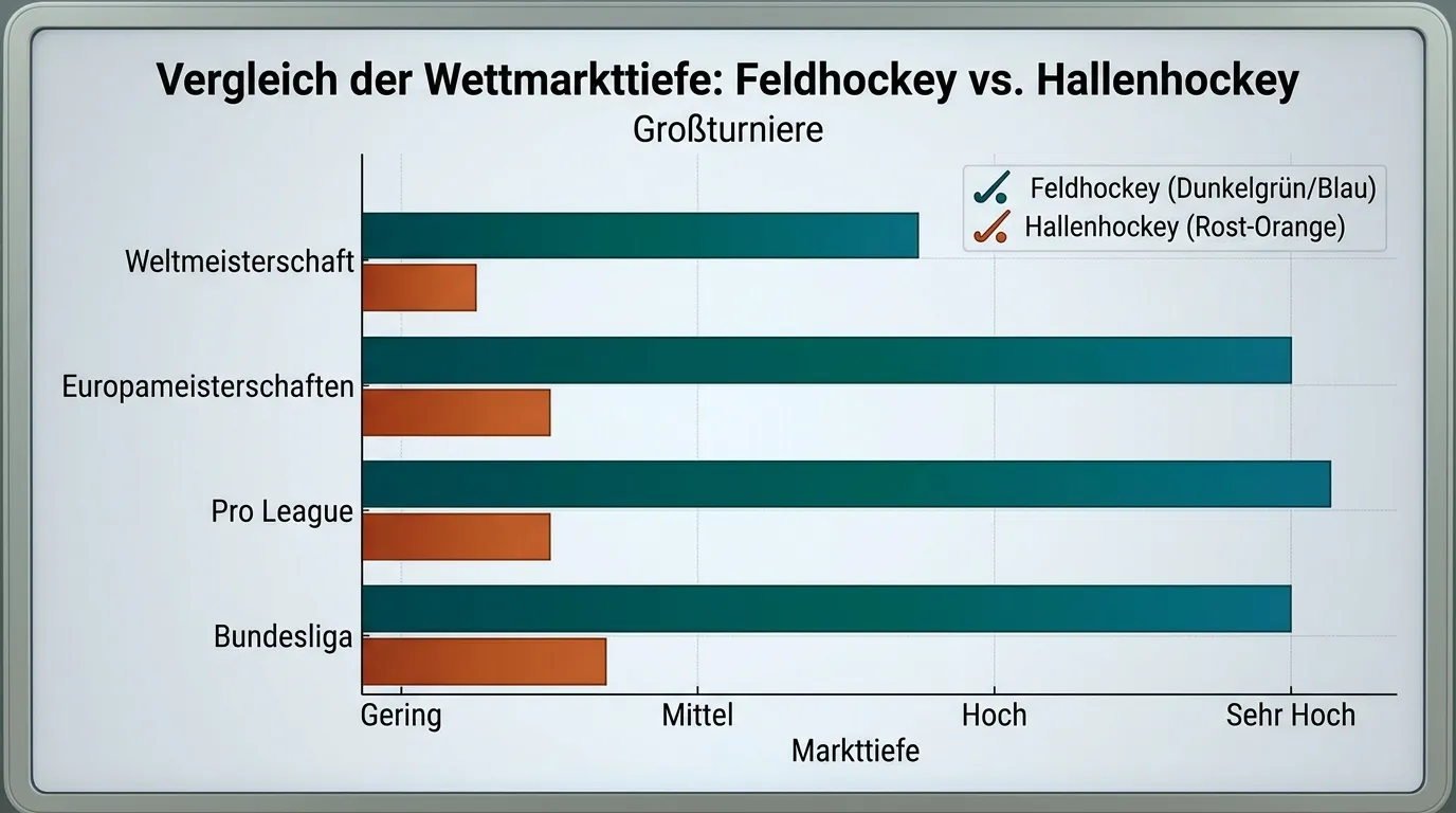 Markttiefe-Vergleich Hallenhockey vs. Feldhockey bei deutschen Wettanbietern nach Wettbewerb